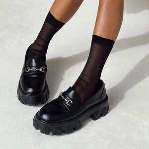 Princess Polly Penny Lane Loafers Black